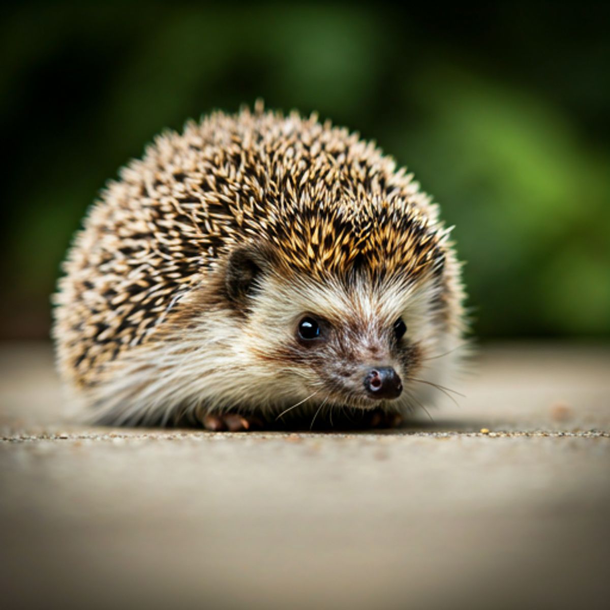 Close up of a hedgehog in garden